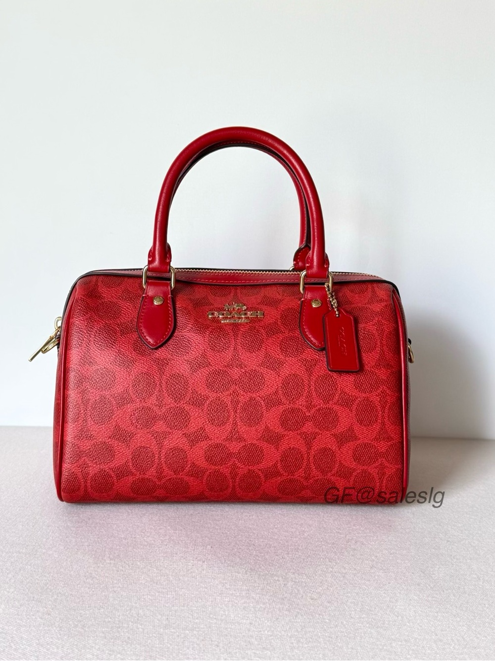 NWT Coach Rowan Satchel Bag In Signature Crimson Red CEY39 Crossbody purse